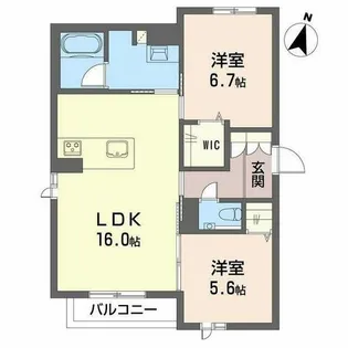 ラ メゾン クレール【0201号室】の間取り