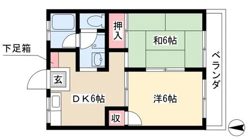 メゾン石橋【202号室】の間取り