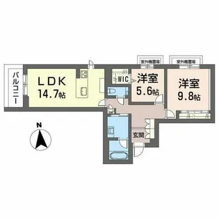 プレミアスゲート【0206号室】の間取り