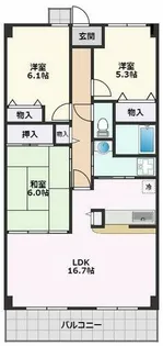 ミストラル岸部南【3階】の間取り