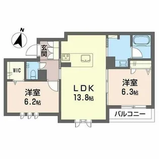 ラ メゾン クレール【0203号室】の間取り