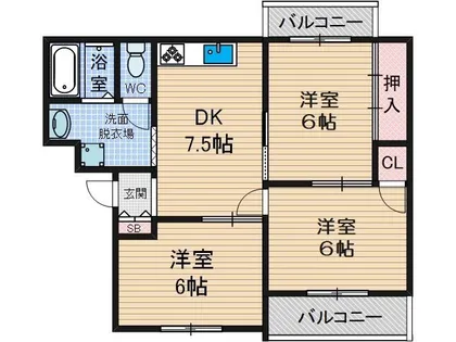 プラスコート南耳原【1階】の間取り