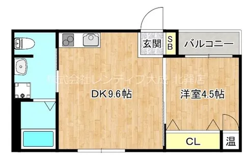 アクロス今里アパートメント【3階】の間取り