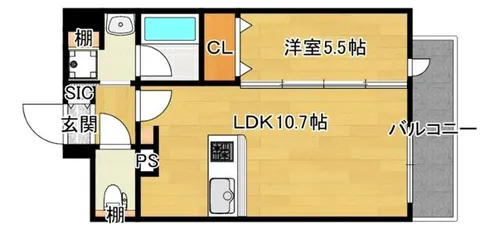 ハピネスガーデン新大阪【8階】の間取り