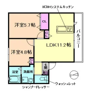 サザンクロス【202号室】の間取り