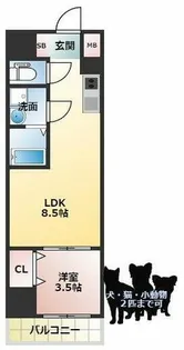 コートエスト都島【6階】の間取り