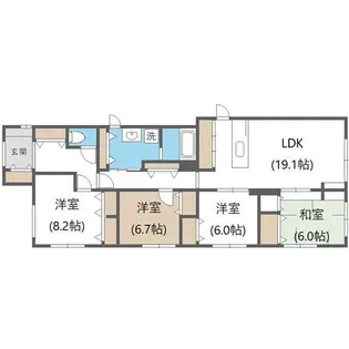 プランドール円山表参道【4階】の間取り