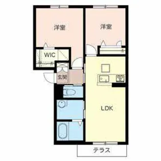 シャーメゾン久津川【0105号室】の間取り