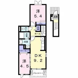 ハーバーヴィラ片西【2階】の間取り