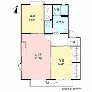 コモンシティ志井 C棟【C0202号室】の間取り