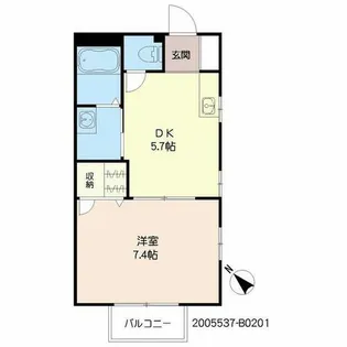 ドゥソレイユ21 B棟【B0201号室】の間取り