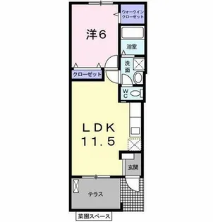 エンテラス池内B【1階】の間取り