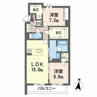エクラージェ アサヒ【0205号室】の間取り