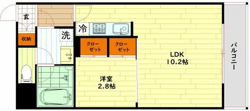 シーズンフラッツ中崎【5階】の間取り