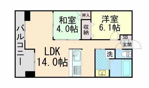 レジディア三宮東【11階】の間取り