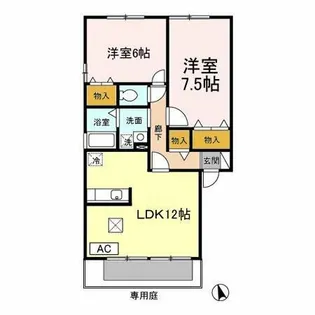 ロード&スカイ 風【1階】の間取り