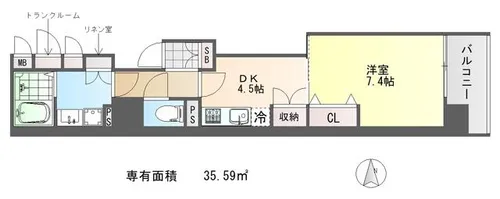CALM河原町二条【3階】の間取り