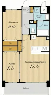 グランコート高槻【302号室】の間取り