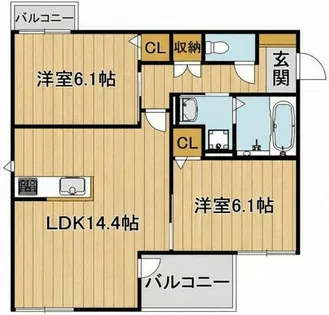サイアミーズ春日町【201号室】の間取り