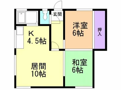 母恋北町アパート【203号室】の間取り