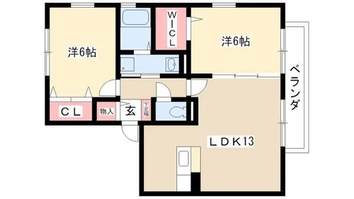 ガーデンスクエア A棟【201号室】の間取り