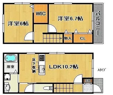 テラス北加賀屋【1階】の間取り