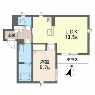 ベレオ宮北【0102号室】の間取り