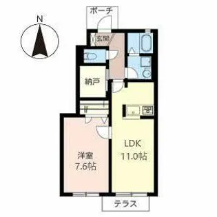 シャーメゾンにしむら【0105号室】の間取り