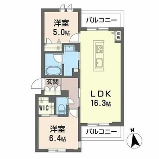 グランステラ鳳【0201号室】の間取り