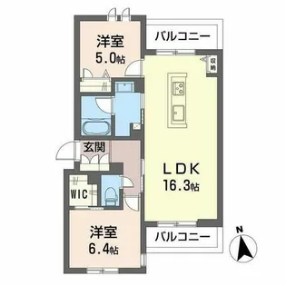 グランステラ鳳【0301号室】の間取り