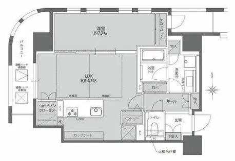 THE WEAVE MINAMI SEMBA【0802号室】の間取り