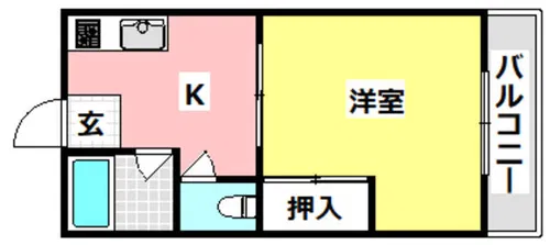 ムーニーウィンやまべ【1階】の間取り