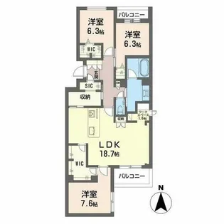 Shamaison Ecracie 大屋町【0401号室】の間取り