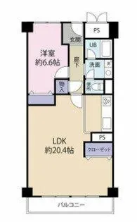 ユニハイツ朝霧【6階】の間取り