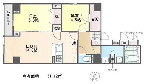 CALM河原町二条【6階】の間取り