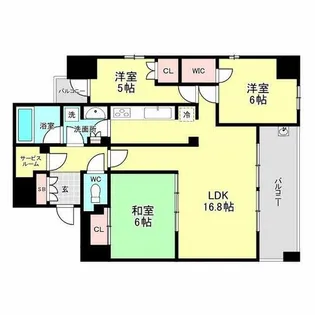 セントラルレジデンス阿波座シティタワー【13階】の間取り