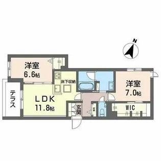 シャーメゾン神戸摩耶【0102号室】の間取り