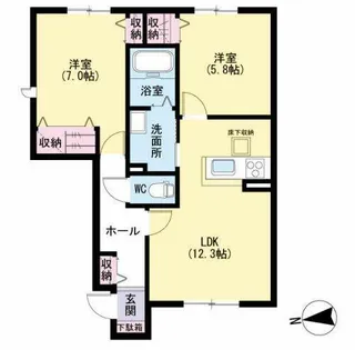 リラフォートIII【C0101号室】の間取り