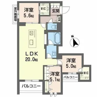 シャルマン大橋【A0301号室】の間取り