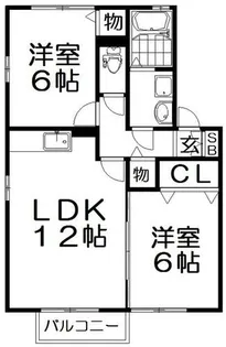 ロイヤル倉治 B棟【202号室】の間取り