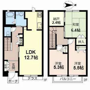 グランバリエ山手【0102号室】の間取り