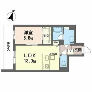 モンセル【0102号室】の間取り