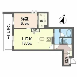 モンセル【0203号室】の間取り