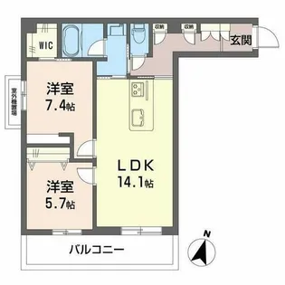 モンセル【0201号室】の間取り