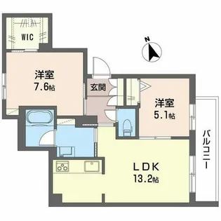 ラ メゾン 大門【0202号室】の間取り