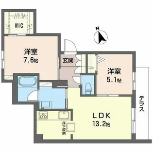 ラ メゾン 大門【0102号室】の間取り