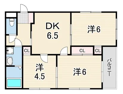 アヴェニール深江南【3階】の間取り