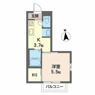 シャーメゾンユタニB【B201号室】の間取り