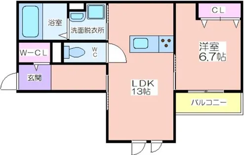 カーサカルド【201号室】の間取り