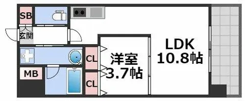 プレジオ難波【6階】の間取り